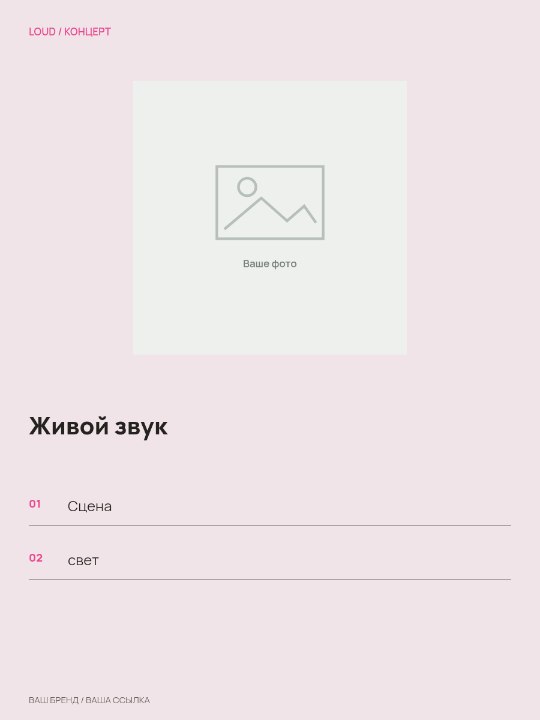 Концерт · Паспорт события